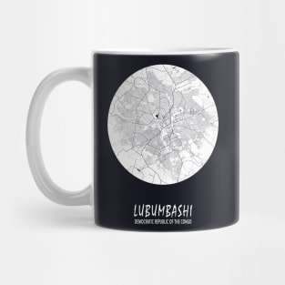 Lubumbashi, Democratic Republic of the Congo City Map - Full Moon Mug